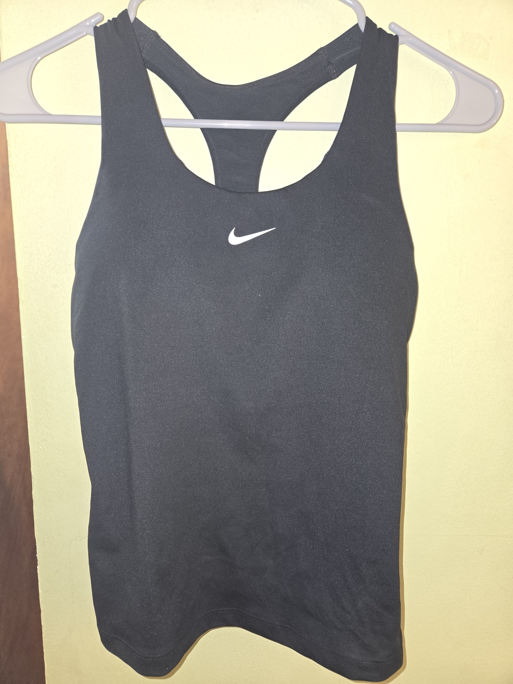 Nike Black Racerback Training Tank with White Swoosh